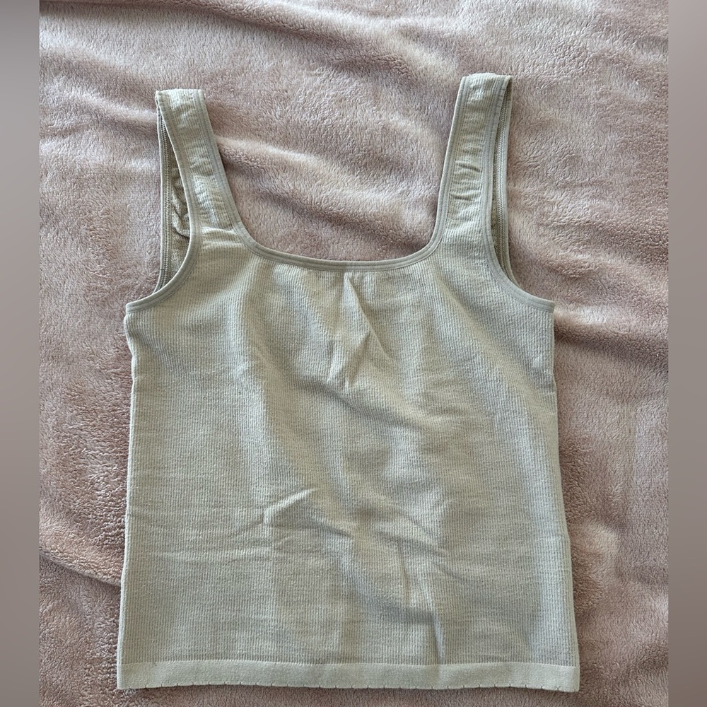 Ribbed Square Neck Tank Top